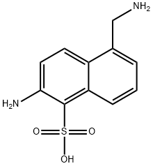 2-アミノ-5-(アミノメチル)-1-ナフタレンスルホン酸 化学構造式