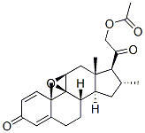 9beta,11beta-epoxy-21-hydroxy-16alpha-methylpregna-1,4-diene-3,20-dione 21-acetate Struktur