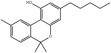 6,6,9-トリメチル-3-ペンチル-6H-ジベンゾ[b,d]ピラン-1-オール 化学構造式