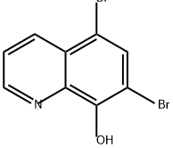 5,7-ジブロモ-8-ヒドロキシキノリン 化学構造式