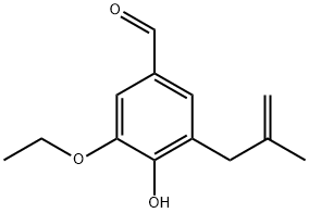 Benzaldehyde, 3-ethoxy-4-hydroxy-5-(2-methyl-2-propenyl)- (9CI) Structure