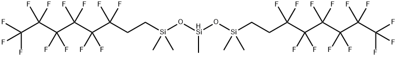 双((十三氟-1,1,2,2 - 四氢辛基)二甲基硅氧烷基)甲基硅烷, 521069-00-1, 结构式
