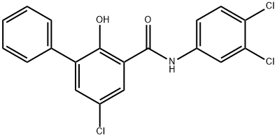 N-(3,4-Dichlorophenyl)-5-chloro-2-hydroxy[1,1'-biphenyl]-3-carboxamide,5212-99-7,结构式