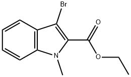 3-ブロモ-1-メチル-1H-インドール-2-カルボン酸エチル 化学構造式