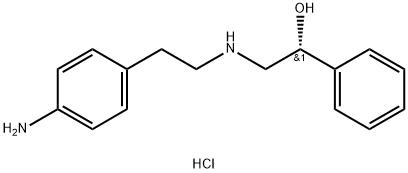 (R)-2-((4-アミノフェネチル)アミノ)-1-フェニルエタノール塩酸塩 化学構造式