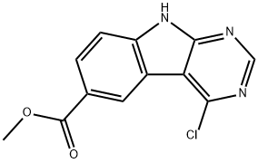 4-氯-9H-嘧啶并[4,5-B]吲哚-6-羧酸甲酯, 521286-75-9, 结构式