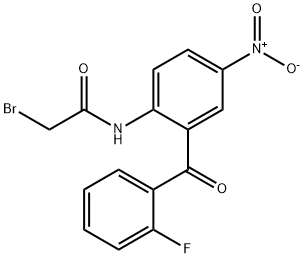2-bromo-N-[2-(2-fluorobenzoyl)-4-nitrophenyl]acetamide  Struktur