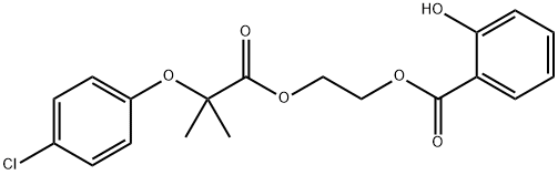 2-Hydroxybenzoic acid 2-[2-(4-chlorophenoxy)-2-methyl-1-oxopropoxy]ethyl ester 结构式