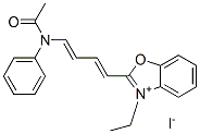 2-[4-(乙酰基苯基氨基)丁-1,3-二烯基]-3-乙基苯并恶唑鎓碘化物 结构式
