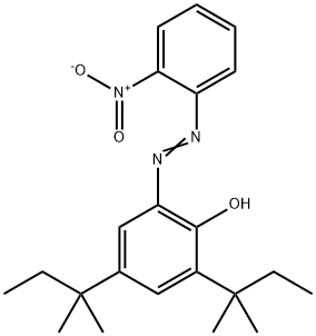 2,4-ビス(1,1-ジメチルプロピル)-6-[(2-ニトロフェニル)アゾ]フェノール 化学構造式