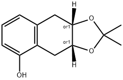 rel-(3aR*)-3aβ*,4,9,9aβ*-テトラヒドロ-2,2-ジメチルナフト[2,3-d]-1,3-ジオキソール-5-オール 化学構造式