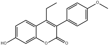 4-ETHYL-7-HYDROXY-3-(P-METHOXYPHENYL)-DIHYDRO-1-BENZOPYRAN-2-ONE 结构式