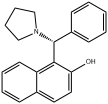 1-[(R)-α-ピロリジノベンジル]-2-ナフトール 化学構造式