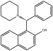 1-[(R)-α-ピペリジノベンジル]-2-ナフトール 化学構造式