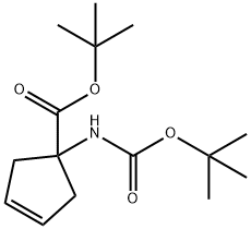 3-CYCLOPENTENE-1-CARBOXYLIC ACID, 1-[[(1,1-DIMETHYLETHOXY)CARBONYL]AMINO]-, 1,1-DIMETHYLETHYL ESTER Structure