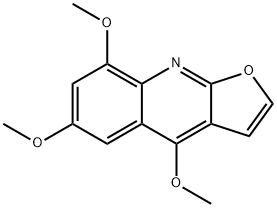 4,6,8-トリメトキシフロ[2,3-b]キノリン 化学構造式