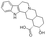 17α-ヒドロキシヨヒンバン-16α-カルボン酸 化学構造式