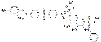 disodium 4-amino-3-[[4-[[4-[(2,4-diaminophenyl)azo]phenyl]sulphonyl]phenyl]azo]-5-hydroxy-6-(phenylazo)naphthalene-2,7-disulphonate Struktur