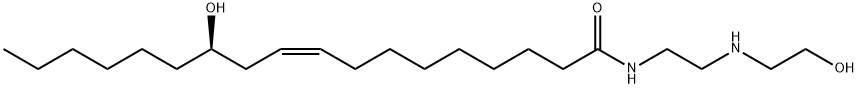 (9Z,12R)-12-Hydroxy-N-[2-[(2-hydroxyethyl)amino]ethyl]-9-octadecenamide Struktur