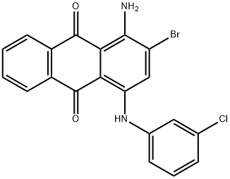 1-アミノ-2-ブロモ-4-[(3-クロロフェニル)アミノ]-9,10-アントラセンジオン 化学構造式