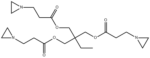 トリス(1-アジリジンプロピオン酸)1,1,1-プロパントリイルトリスメチレン 化学構造式