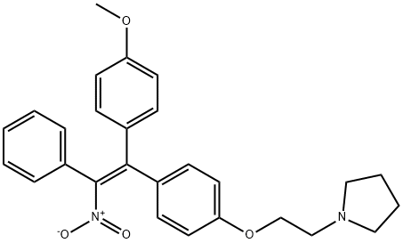 1-[2-[4-[(Z)-1-(4-Methoxyphenyl)-2-nitro-2-phenylethenyl]phenoxy]ethyl]pyrrolidine Struktur