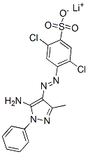 4-(5-氨基-3-甲基-1-苯基-1H-吡唑-4-基偶氮)-2,5-二氯代-苯磺酸单锂盐 结构式