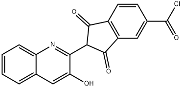 2-(3-Hydroxy-2-quinolyl)-1,3-dioxoindane-5-carbonyl chloride 结构式
