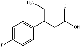4-アミノ-3-(4-フルオロフェニル)酪酸 化学構造式
