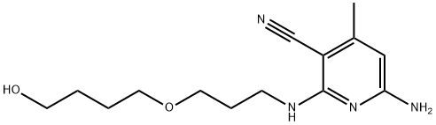 6-氨基-2-[[3-(4-羟丁氧基)丙基]氨基]-4-甲基-3-吡啶腈,52238-86-5,结构式