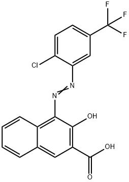 4-(2-CHLORO-5-(TRIFLUOROMETHYL)PHENYLAZO)-3-HYDROXY-2-NAPHTHOIC ACID, 52238-94-5, 结构式