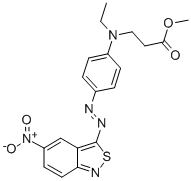 N-エチル-N-[4-[(5-ニトロ-2,1-ベンゾイソチアゾール-3-イル)アゾ]フェニル]-β-アラニンメチル 化学構造式