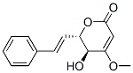 (5S,6S)-5,6-ジヒドロ-5-ヒドロキシ-4-メトキシ-6-[(E)-2-フェニルエテニル]-2H-ピラン-2-オン 化学構造式