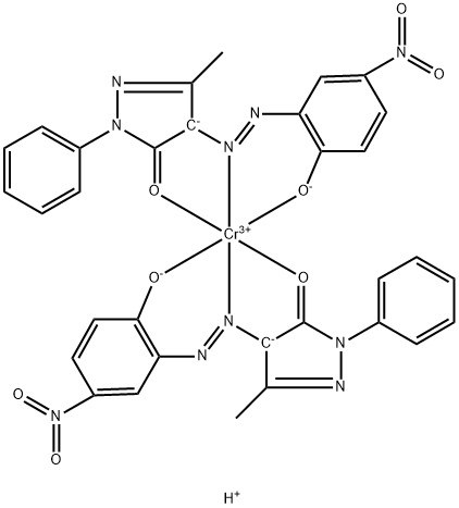 2,4-Dihydro-4-[(2-hydroxy-5-nitrophenyl)azo]-5-methyl-2-phenyl-3H-pyrazol-3-one chromium complex Structure