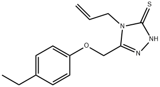 4-アリル-5-[(4-エチルフェノキシ)メチル]-4H-1,2,4-トリアゾール-3-チオール 化学構造式