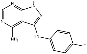 N3-(4-氟苯基)-1H-吡唑并[3,4-D]嘧啶-3,4-二胺, 522629-08-9, 结构式