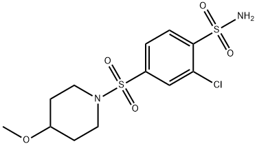 2-Chloro-4-[(4-methoxypiperidino)sulfonyl]benzenesulfonamide 结构式