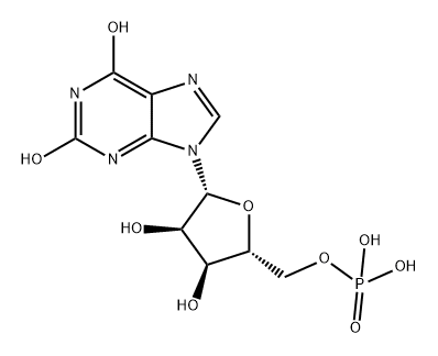 キサントシン5'-りん酸 化学構造式