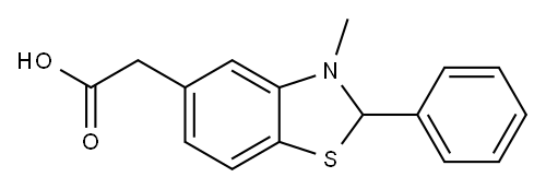 2,3-Dihydro-3-methyl-2-phenyl-5-benzothiazoleacetic acid Structure