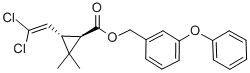 (3-phenoxyphenyl)methyl 3-(2,2-dichloroethenyl)-2,2-dimethyl-cycloprop ane-1-carboxylate Struktur