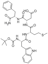 N-(tert-ブチルオキシカルボニル)-L-Trp-L-Met-L-Asp-L-Phe-NH2 化学構造式