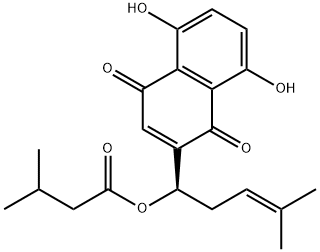 异戊酰紫草素,52387-14-1,结构式