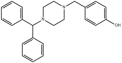 4-ジフェニルメチル-1-(4-ヒドロキシベンジル)ピペラジン 化学構造式