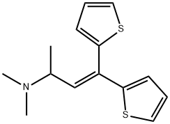 N,N-ジメチル-4,4-ジ(2-チエニル)-3-ブテン-2-アミン 化学構造式
