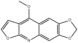 9-メトキシ-1,3-ジオキソロ[4,5-g]フロ[2,3-b]キノリン 化学構造式