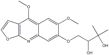 (+)-1-[(4,6-Dimethoxyfuro[2,3-b]quinolin-7-yl)oxy]-3-methyl-2,3-butanediol Struktur