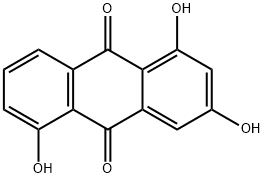 1,3,5-トリヒドロキシアントラキノン 化学構造式