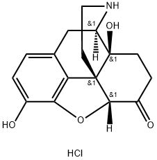 4,5α-エポキシ-3,14-ジヒドロキシモルフィナン-6-オン・塩酸塩 化学構造式