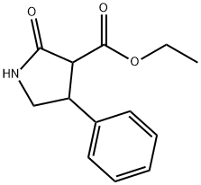 2-オキソ-4-フェニルピロリジン-3-カルボン酸エチル 化学構造式