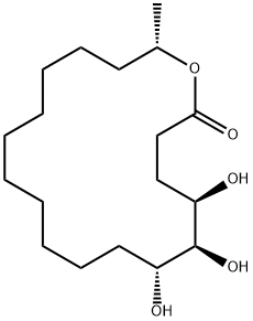 5,6,7-Trihydroxy-18-methyloxacyclooctadecan-2-one Struktur